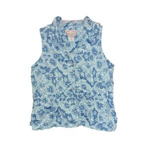 Flyshacker Womens 100% Cotton Sleeveless Button Front Blouse Size M